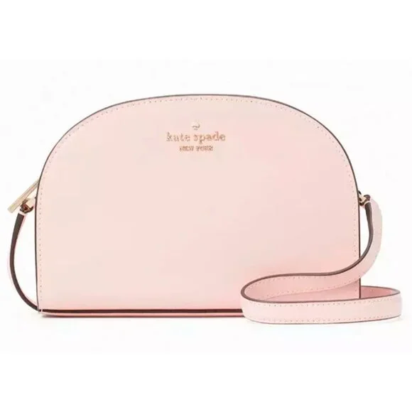 S Kate Spade Perry Pale Pink Saffiano Leather Dome Crossbody K8697 NWT $279 - Picture 3 of 6